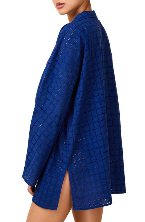 Solid & Striped The Alba Embroidered Eyelet Long Sleeve Cotton Cover-up Tunic