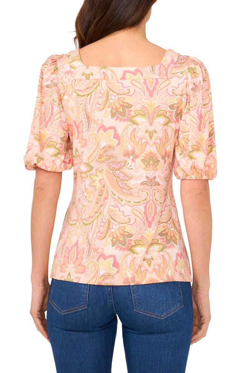 CeCe Square Neck Puff Sleeve Top, Alternate, color,