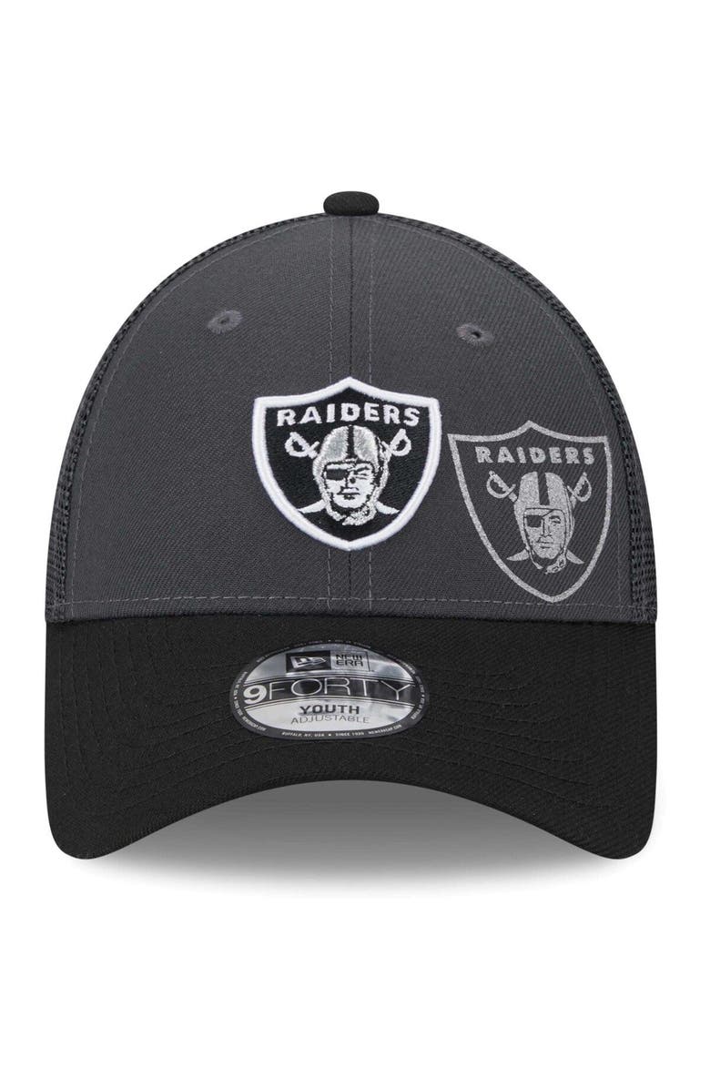 New Era Youth New Era Graphite Las Vegas Raiders Reflect 9FORTY Adjustable Hat, Alternate, color, Graphite
