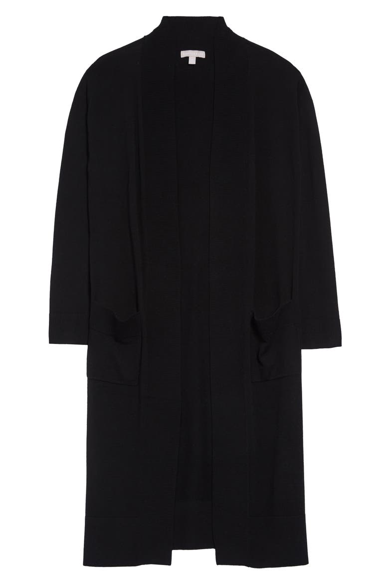 Open Duster Cardigan, Alternate, color, BLACK