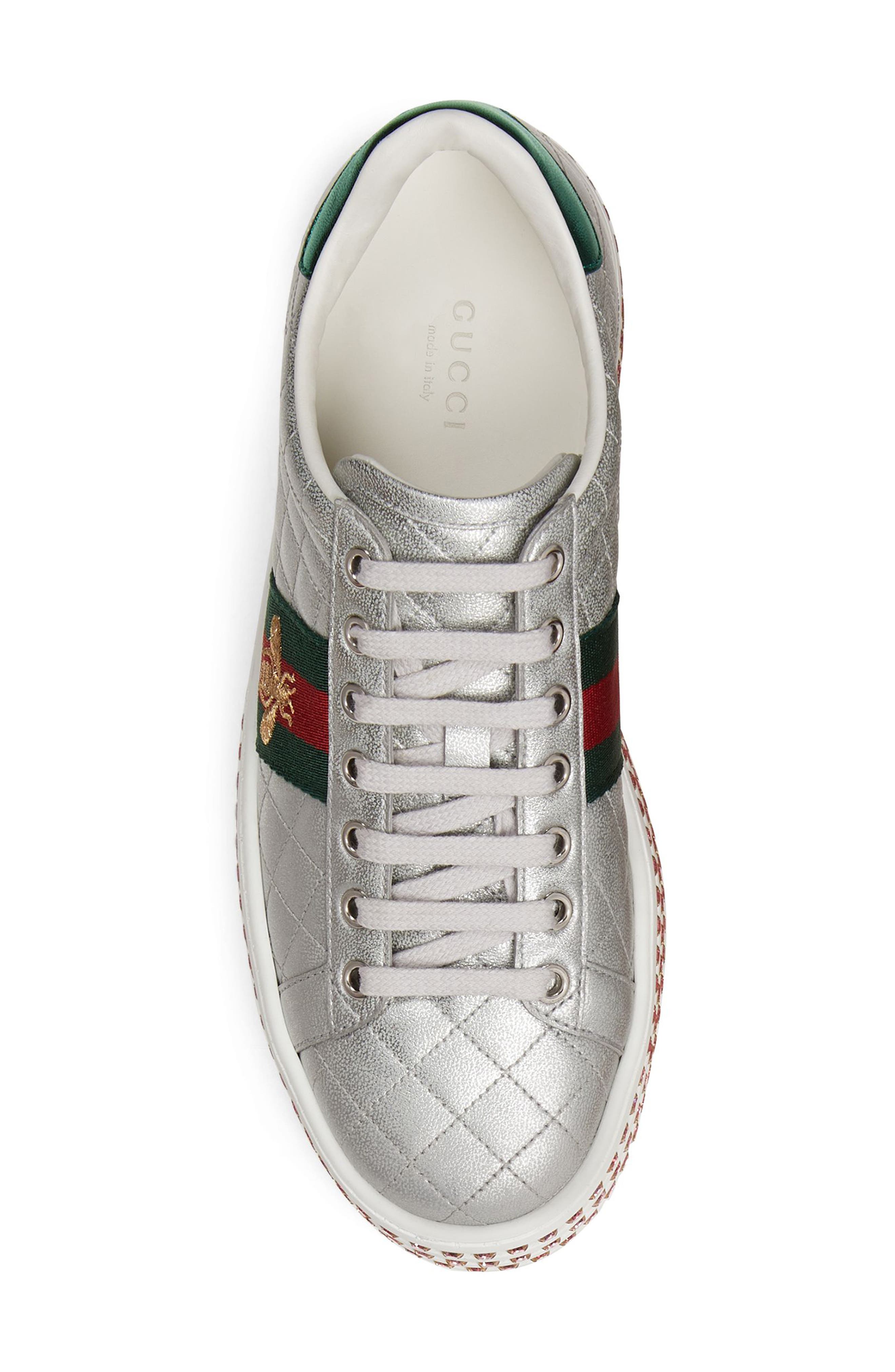 New Ace Platform Sneaker, Alternate, color, ARGENTO LEATHER