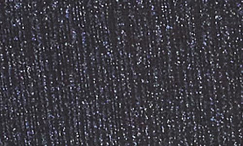 Karen Kane Metallic Knit Side Drape Long Sleeve Top In Blue