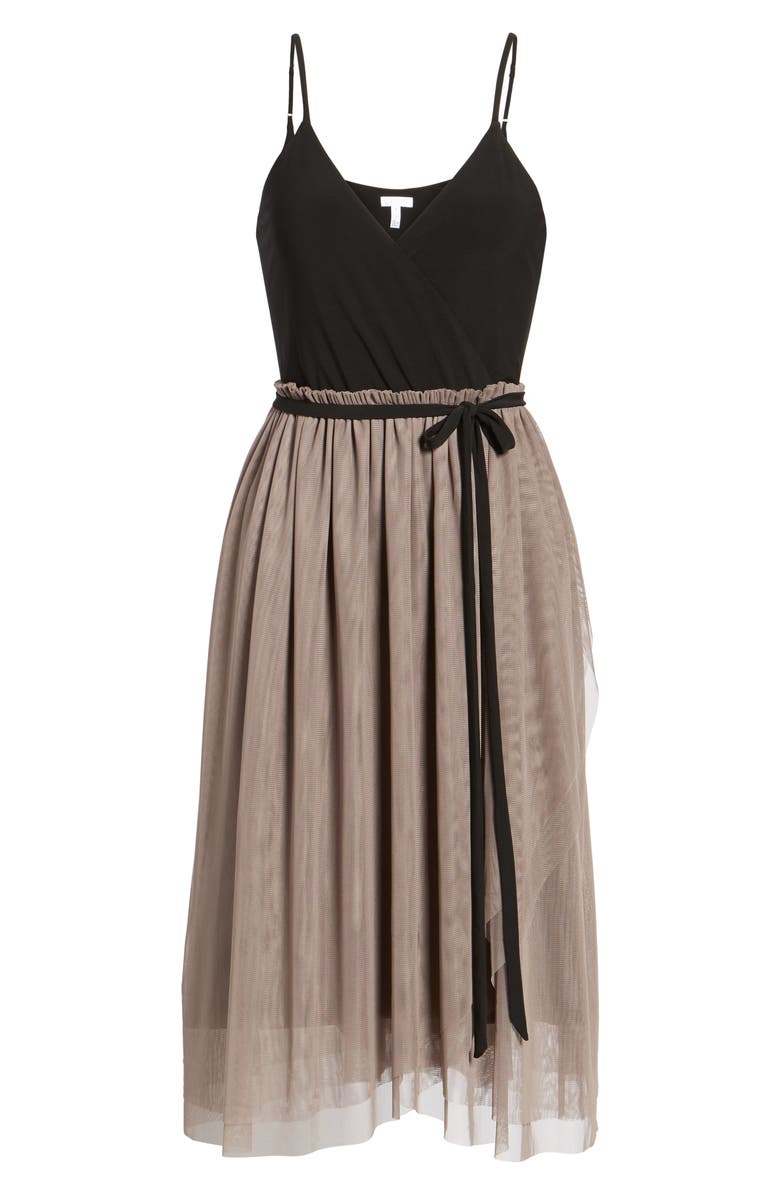 Leith Mixed Media Midi Dress, Alternate, color, 