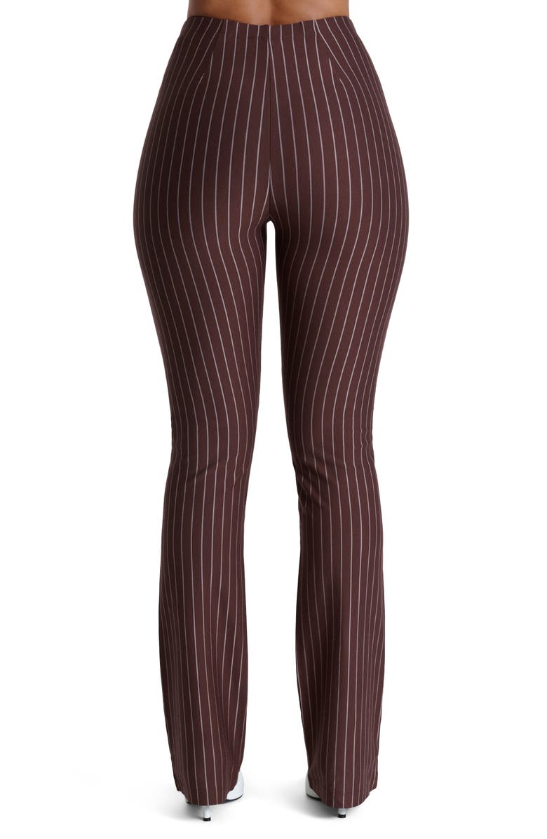 Naked Wardrobe High Waist Bootcut Pants, Alternate, color, Brown