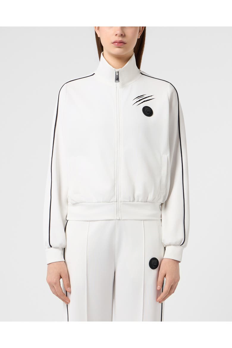 Cropped Tracksuit Jacket Women, Main, color, OffWhite
