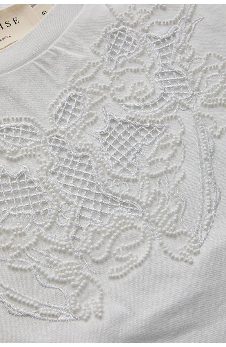 Exquise Teagan T-Shirt Embroidered, Alternate, color, White