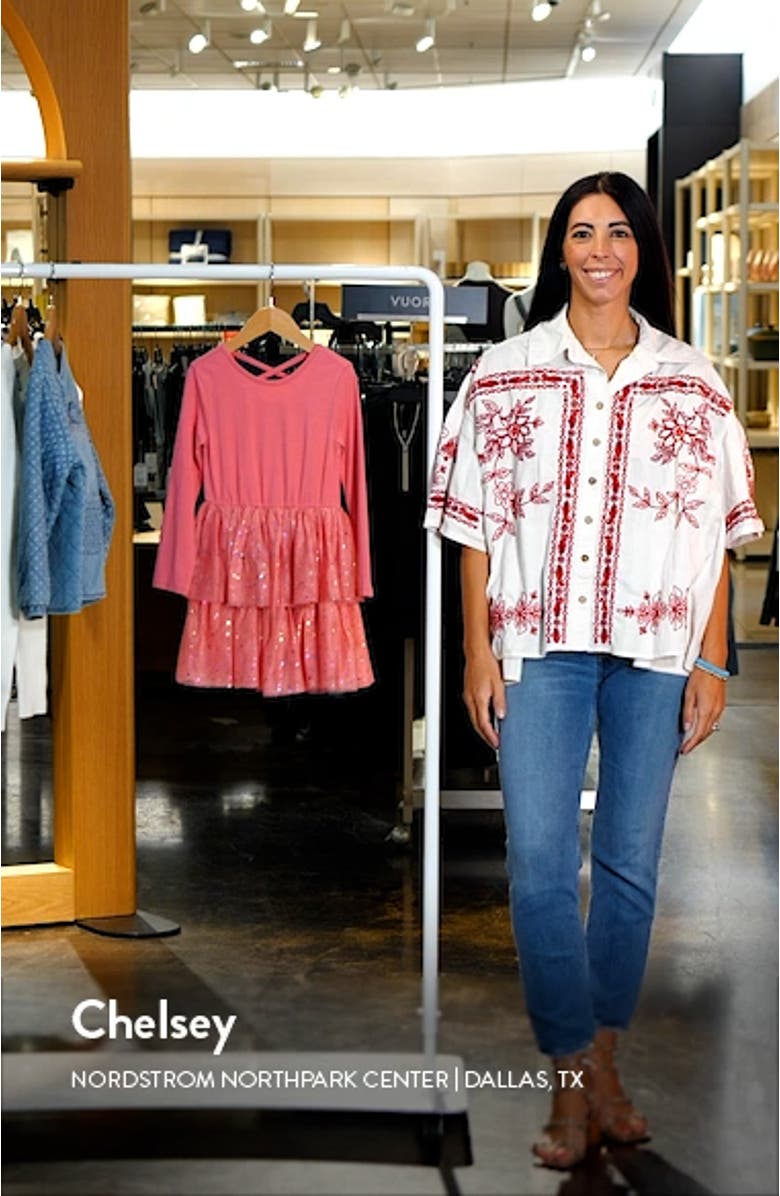 Kids' Sparkle Long Sleeve Tutu Dress, sales video thumbnail