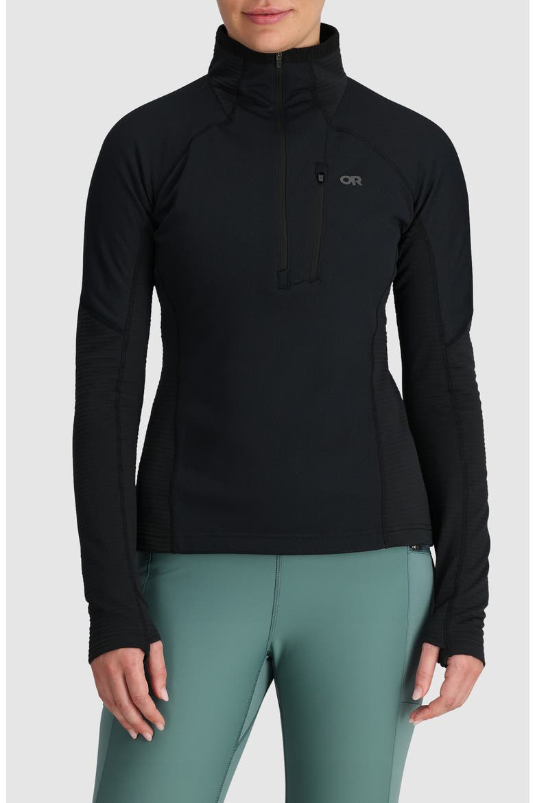 Deviator Fleece Half Zip Pullover, Main, color, BLACK