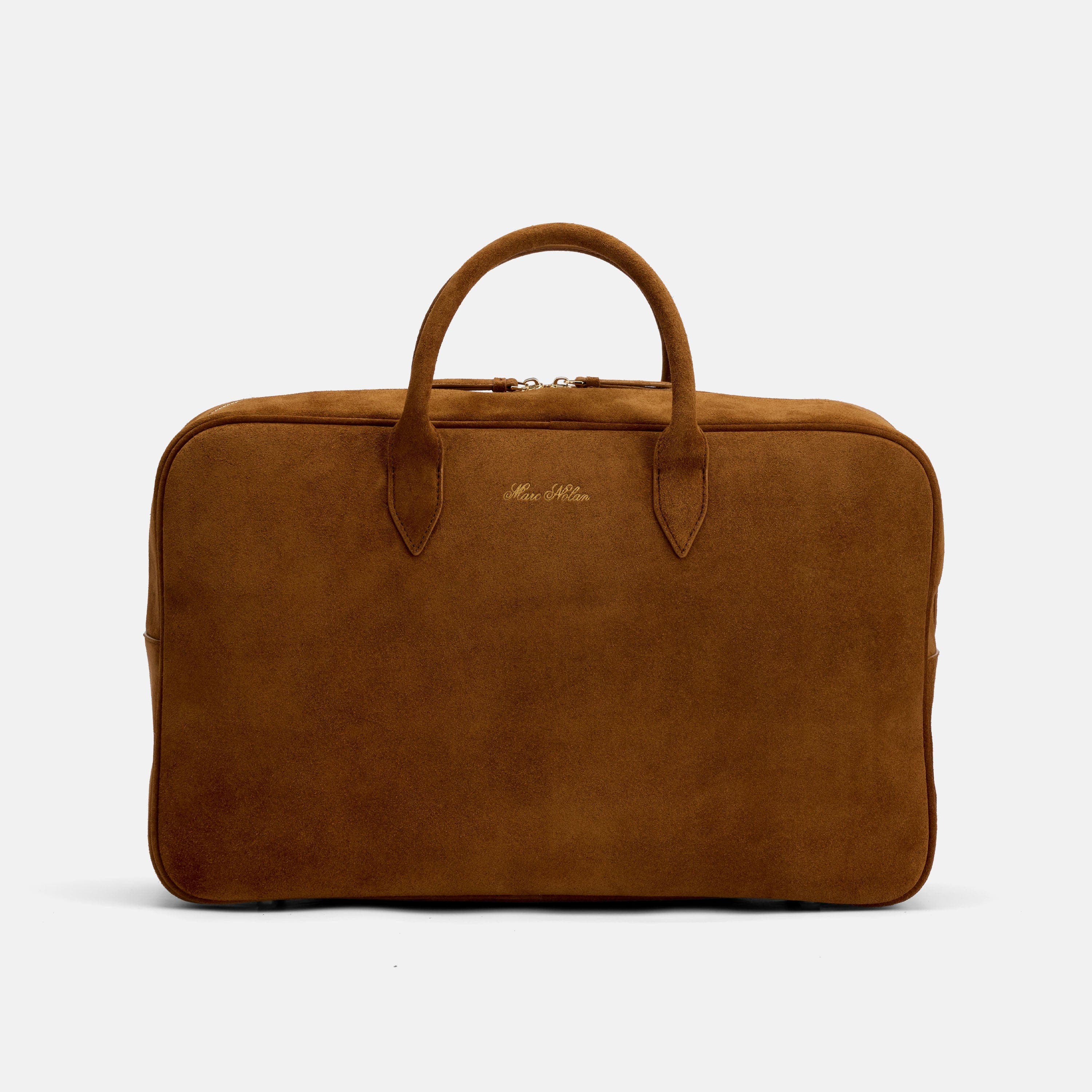 Suede Briefcase Duffle, Main, color, Toffee