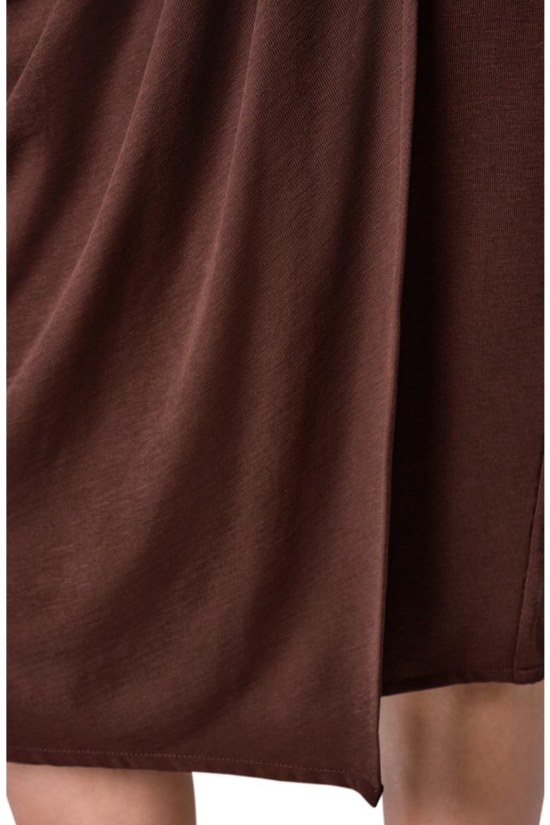 Ruched Belted Linen Blend Skirt, Alternate, color, CANYON