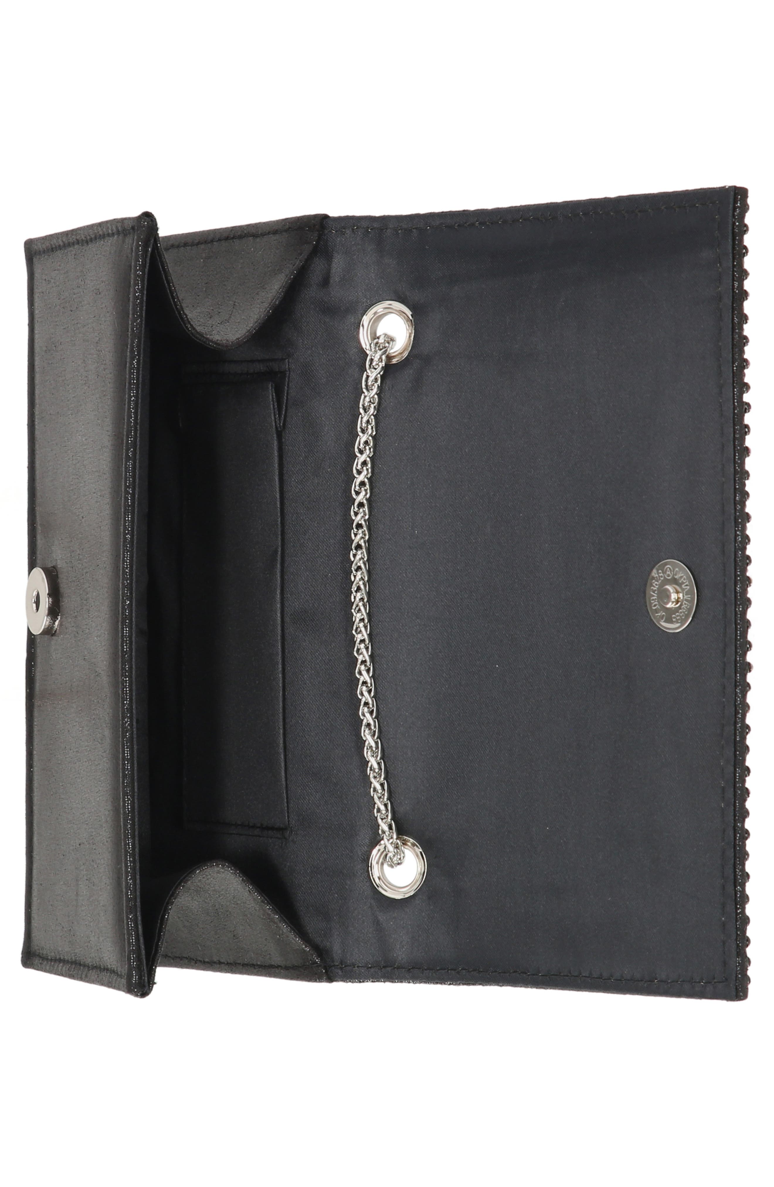 Jessica McClintock Adria Rhinestone Embellished Chain Handle Clutch, Alternate, color, Oil Slick