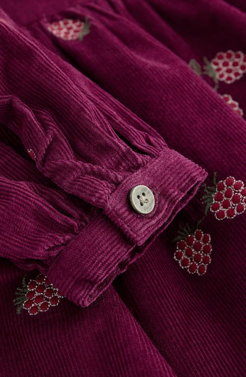 NEXT NEXT KIDS' FRUIT EMBROIDERED COTTON CORDUROY DRESS