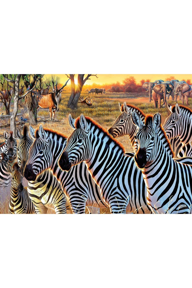 Zebras and Friends 500 piece Jigsaw Puzzle for Adults Large Pieces, Alternate, color, Multicolor