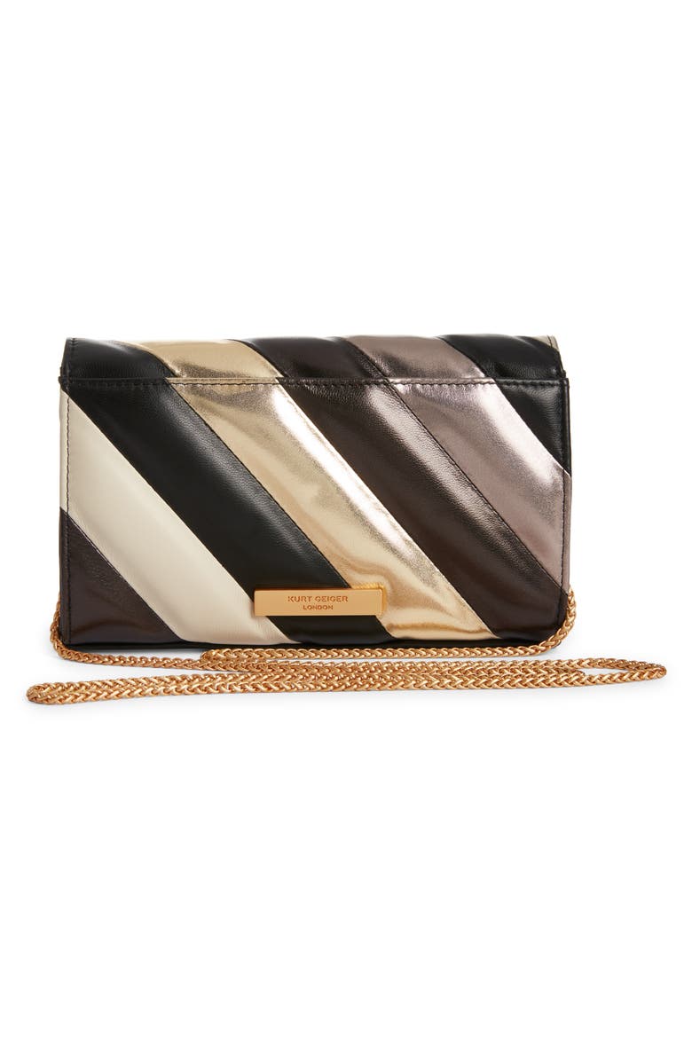 Mini Soho Metallic Leather Clutch (Nordstrom Exclusive), Alternate, color, OPEN GREY