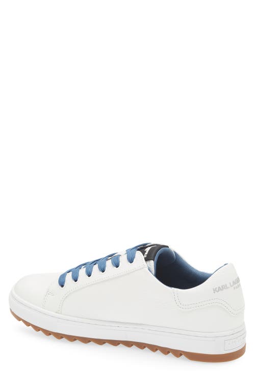 Karl Lagerfeld Paris Karl Head Leather Sneaker In White/blue
