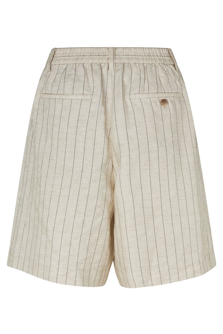 Mapauletta Linen-Blend Pinstripe Shorts, Alternate, color, Fog