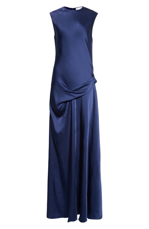 Draped Satin Gown