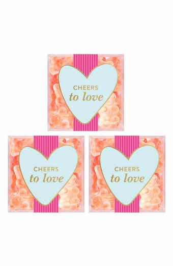 sugarfina Cheers to Love Set of 3 Champagne Bears Candy Cubes