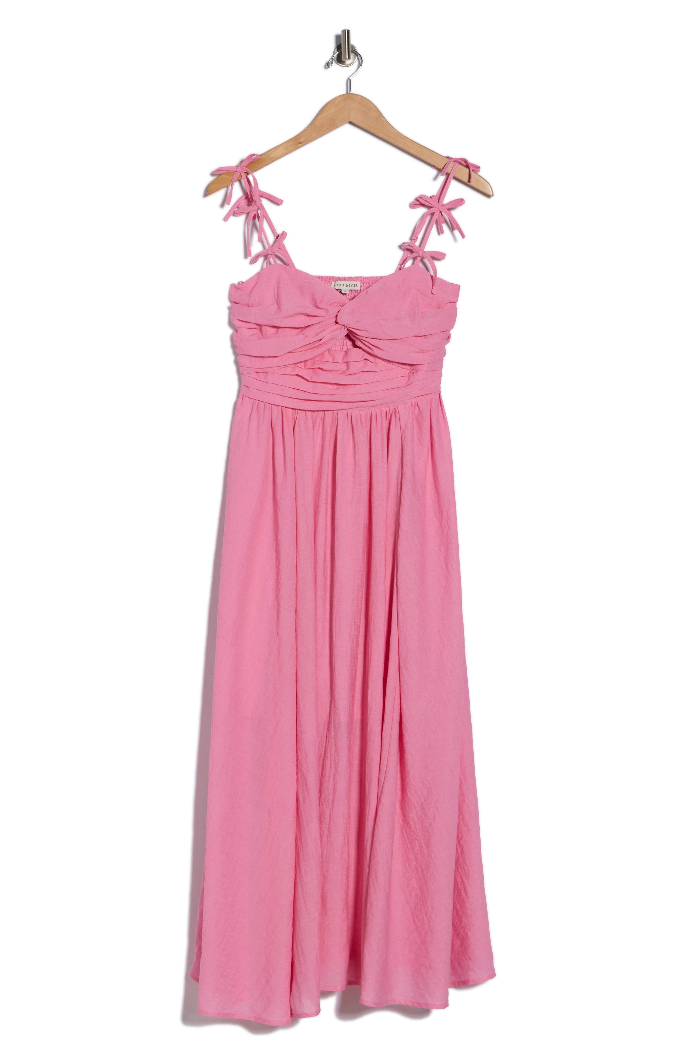 MOON RIVER Bow Detail Midi Dress