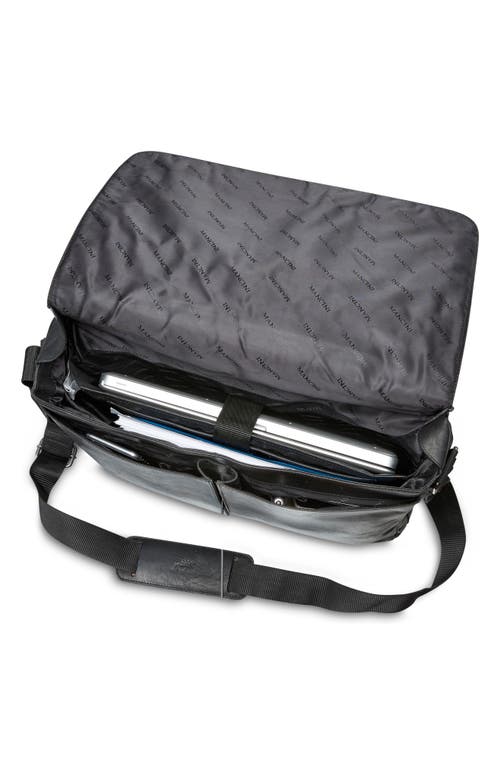 Mancini Leather Laptop Messenger Bag In Black
