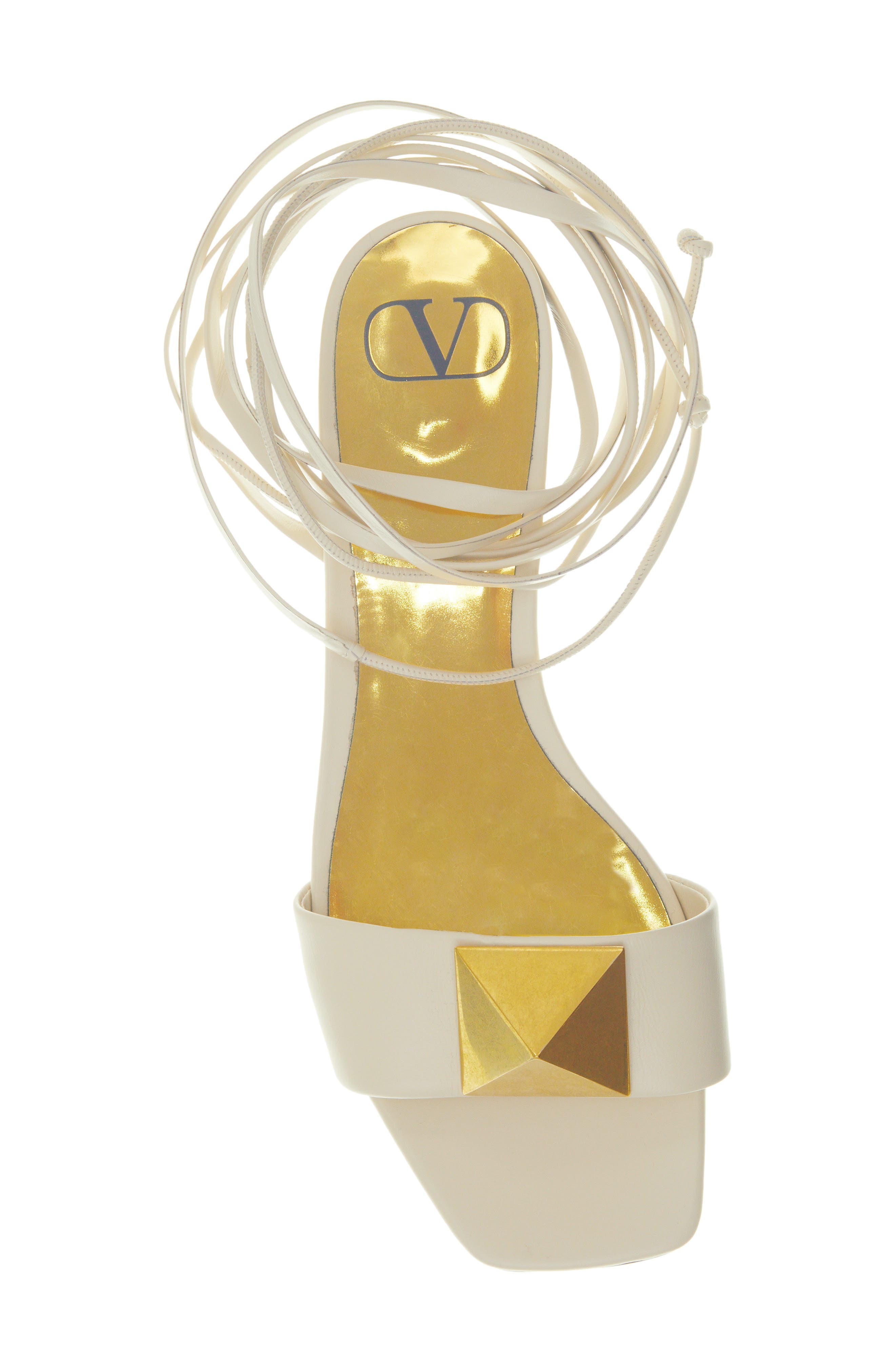 Valentino Garavani Roman Stud Wrap Sandal, Alternate, color, 