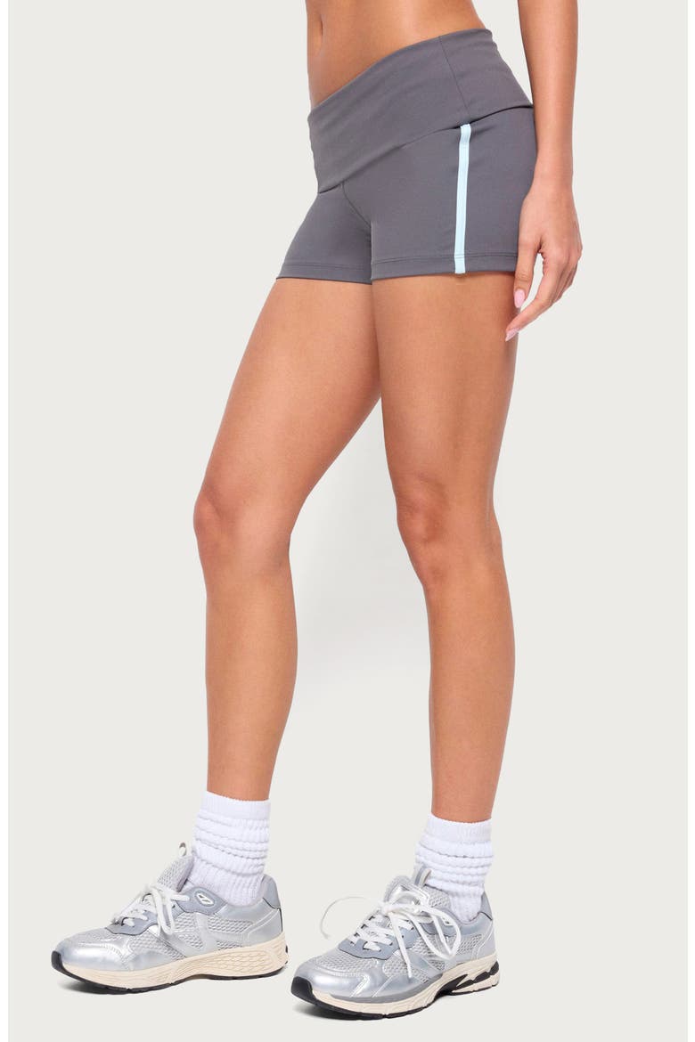 Ambar Contrast Stripe Foldover Shorts, Alternate, color, CHARCOAL