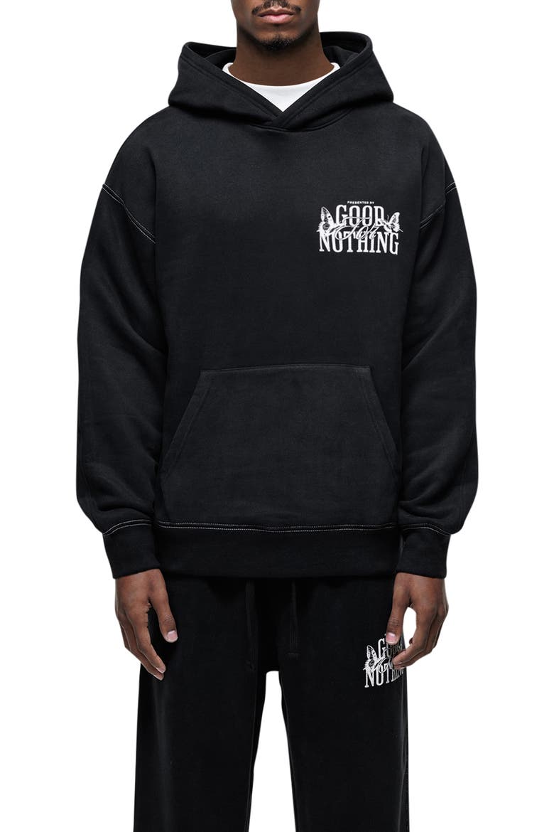Dakota Relaxed Hoodie, Main, color, BLACK