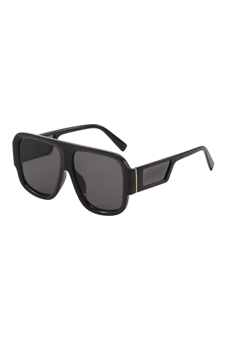 Rosie 57mm Polarized Aviator Sunglasses, Alternate, color, BLACK