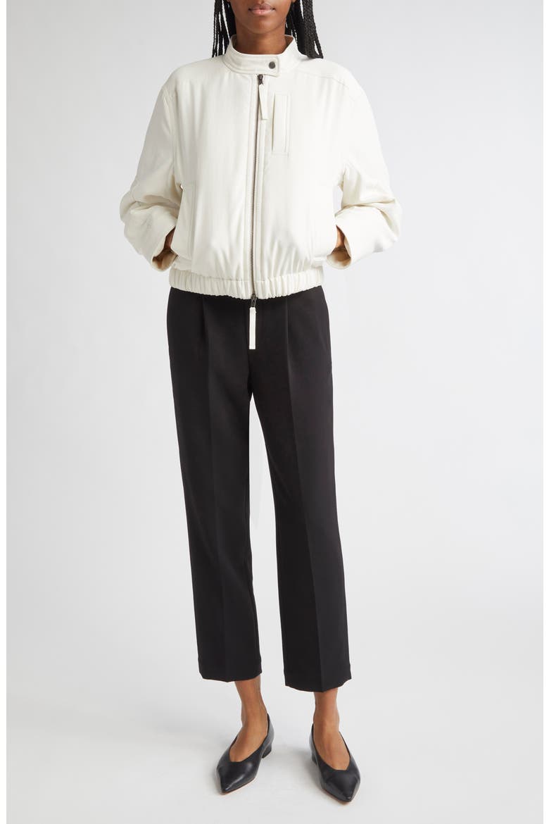 Crop Bomber Jacket, Alternate, color, BLANCHE