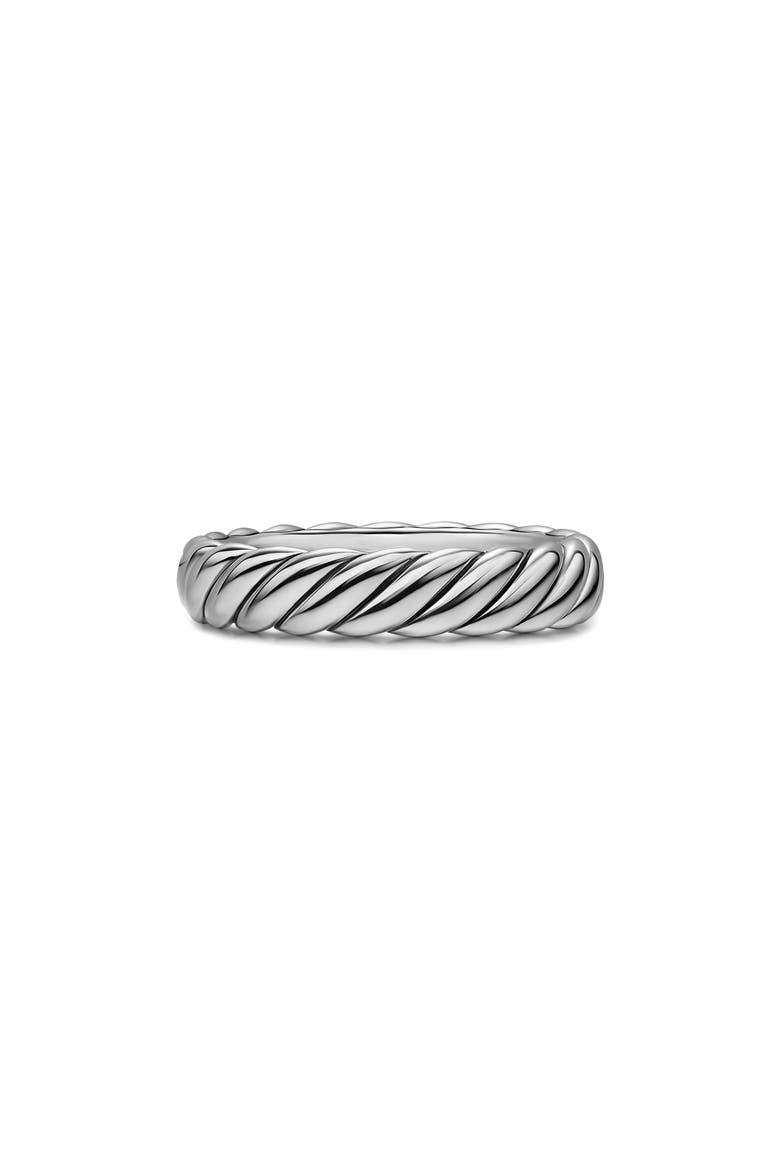 Sculpted Cable Band Ring in Sterling Silver, Alternate, color, SILVER
