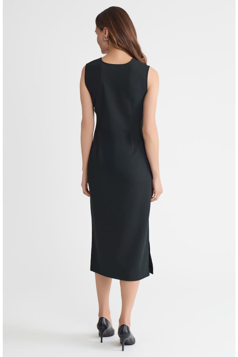 Stretch Deco Crepe Sheath Midi Dress, Alternate, color, Black