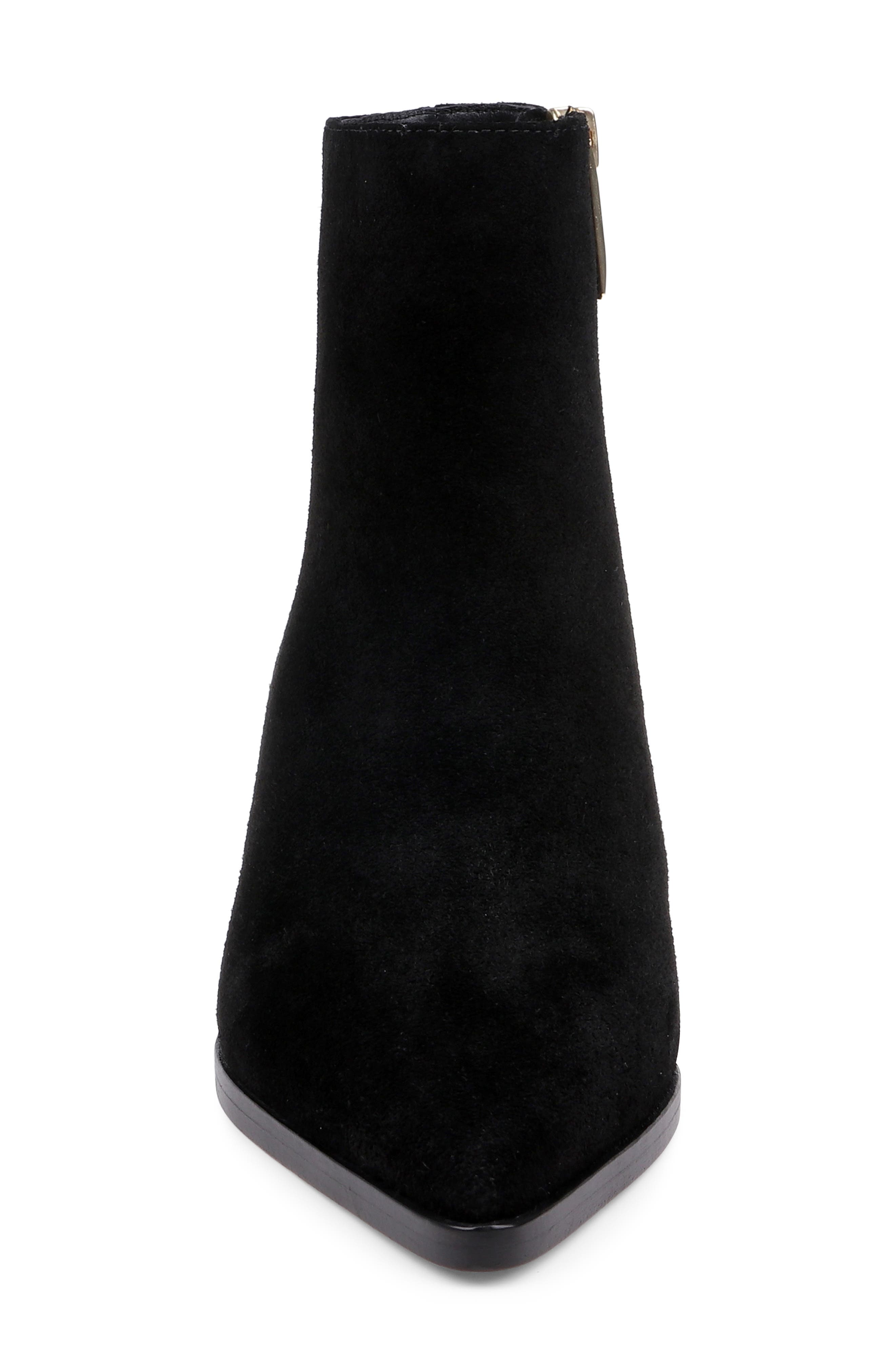 Vesey Pointed Toe Bootie, Alternate, color, BLACK SUEDE