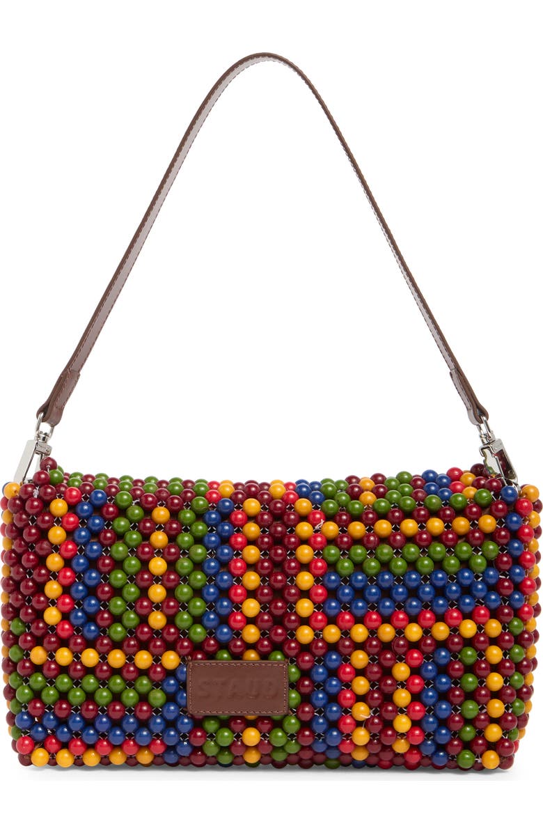 STAUD Timmy Beaded Shoulder Bag, Alternate, color, Jungle Stripe