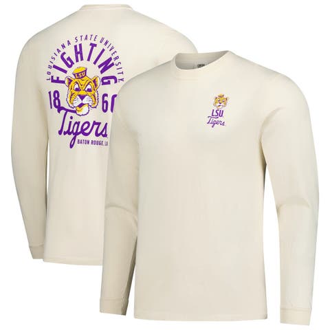 Men
s Natural LSU Tigers Comfort Colors Mascot Overlay Long Sleeve T-Shirt