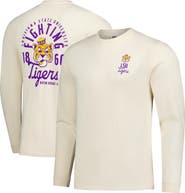 IMAGE ONE Men's Natural LSU Tigers Comfort Colors Mascot Overlay Long Sleeve T-Shirt