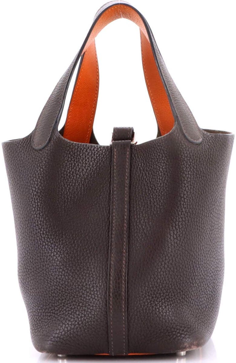 Pre-Owned Hermes Eclat Picotin Lock Bag Clemence PM, Alternate, color, Ebene