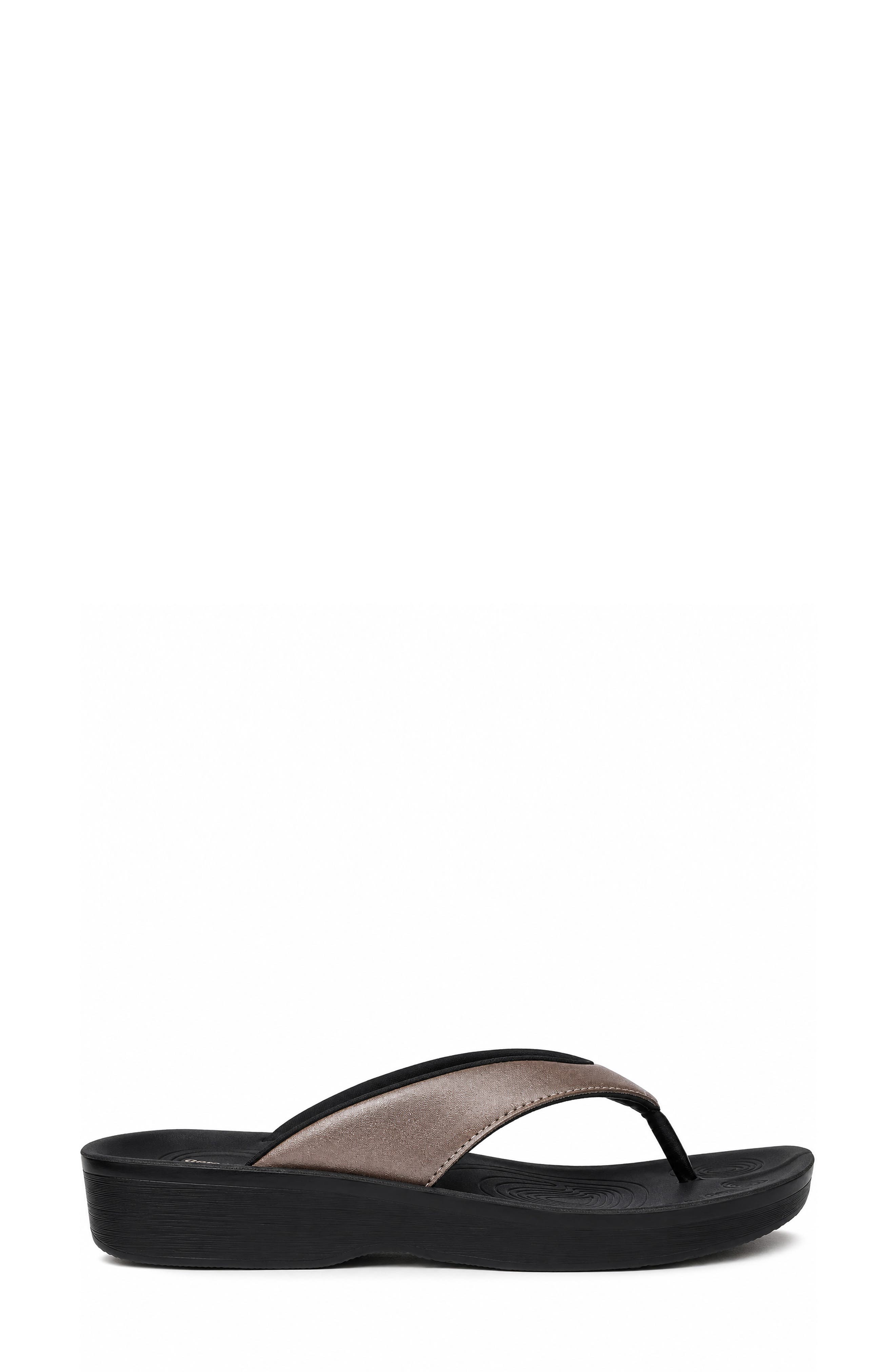 Pearly Fume Flip Flop, Alternate, color, BROWN