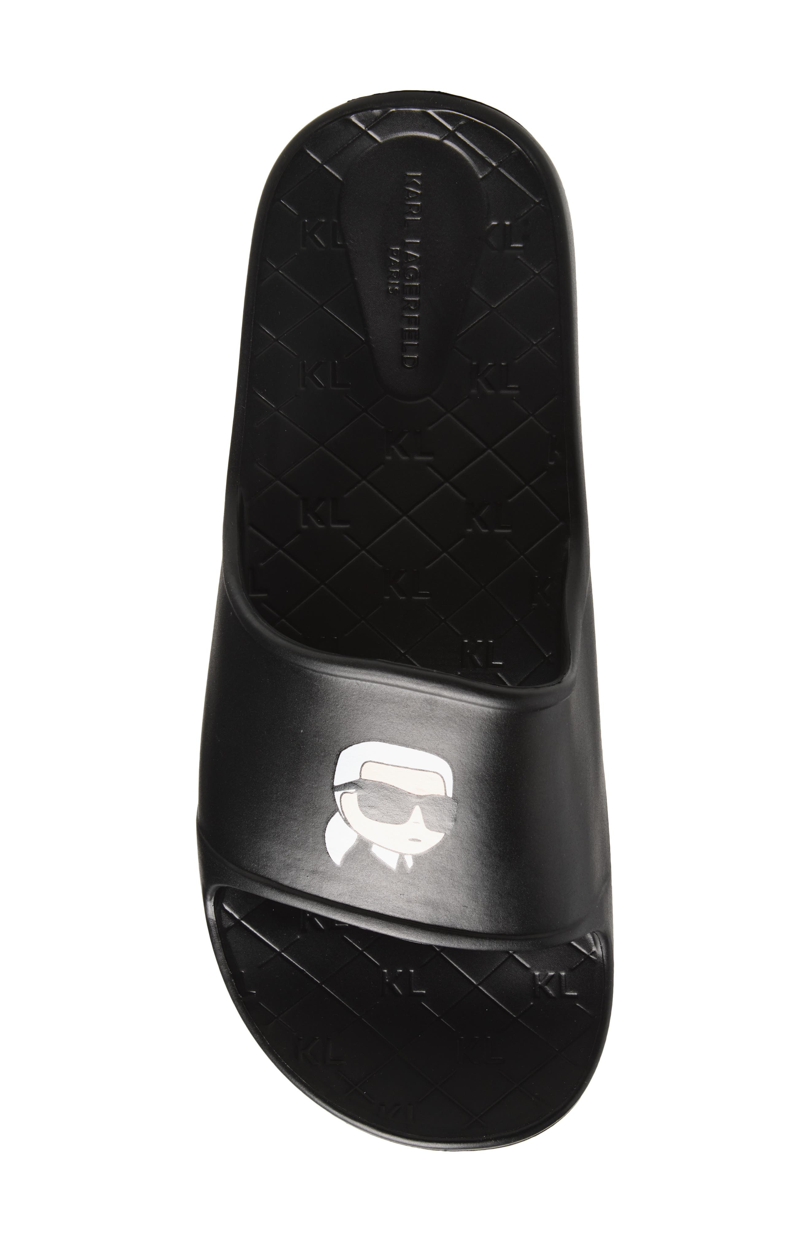 KARL LAGERFELD PARIS Sacha Slide Sandal, Alternate, color, Black