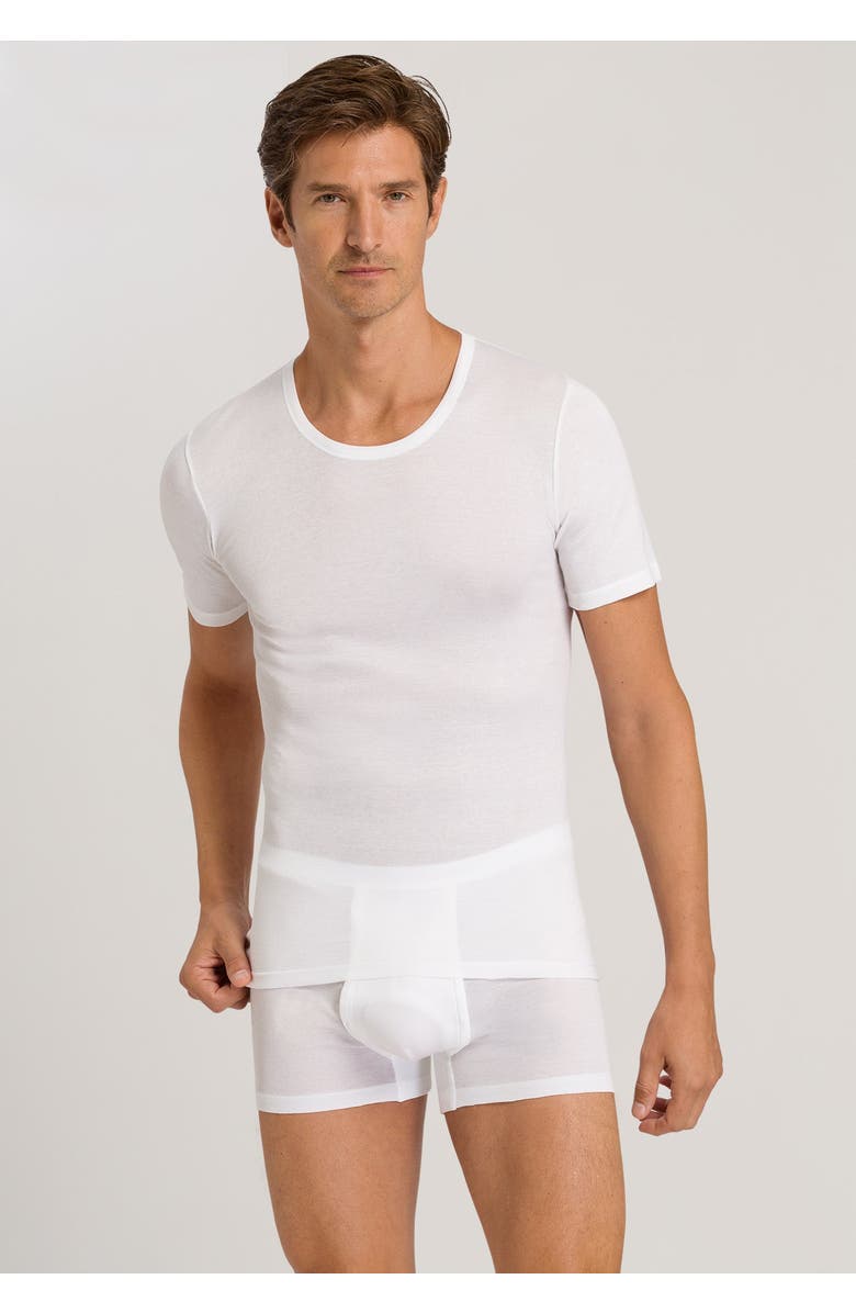 Hanro Cotton Pure Fitted Cotton Crew Neck T-Shirt, Alternate, color, White