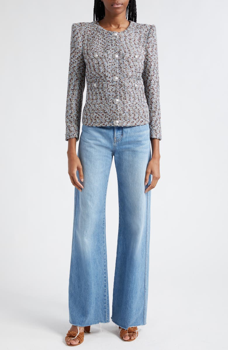 Veronica Beard Ferazia Metallic Tweed Jacket, Alternate, color,