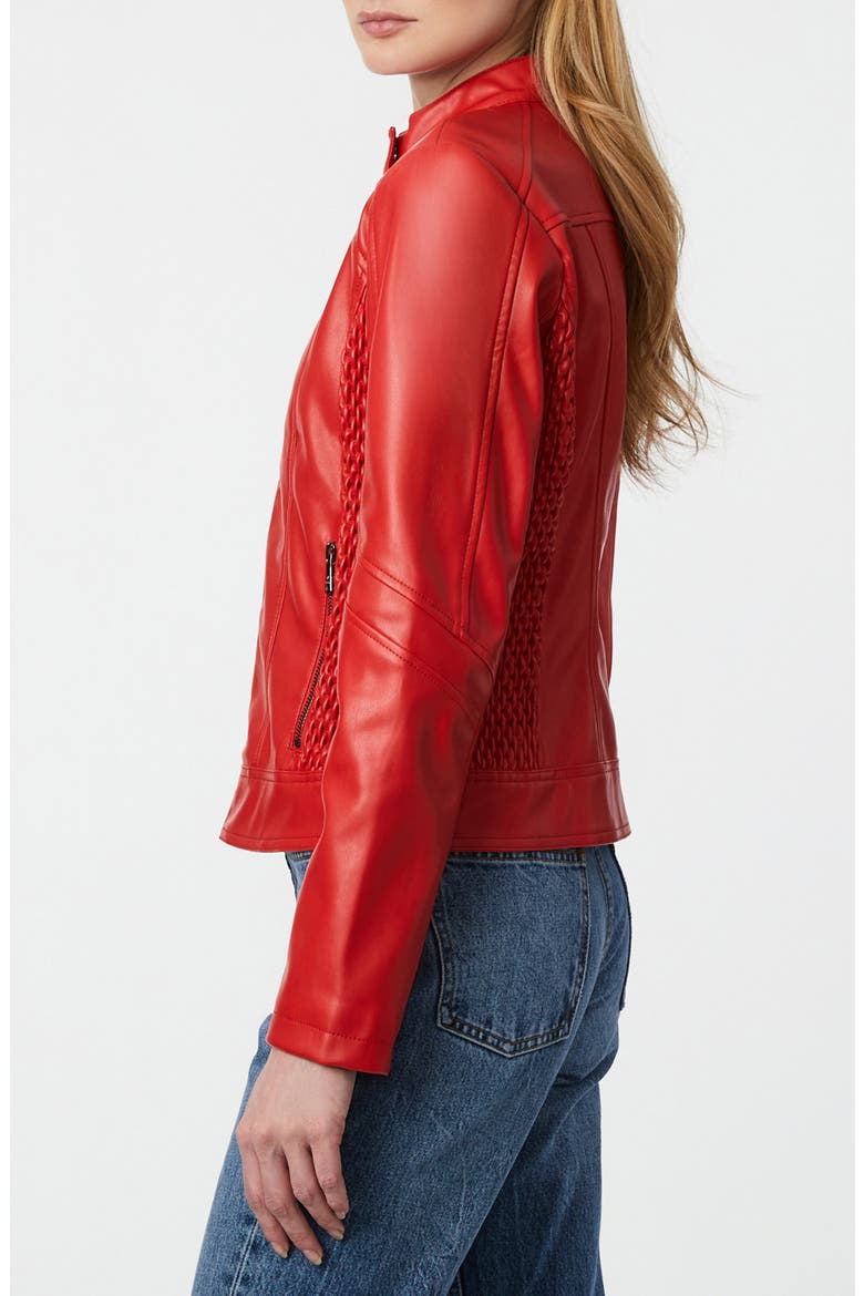 Faux Leather Scuba Jacket, Alternate, color, APPLE RED