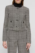 Lafayette 148 New York Grid Plaid Corded Cotton Crop Jacket