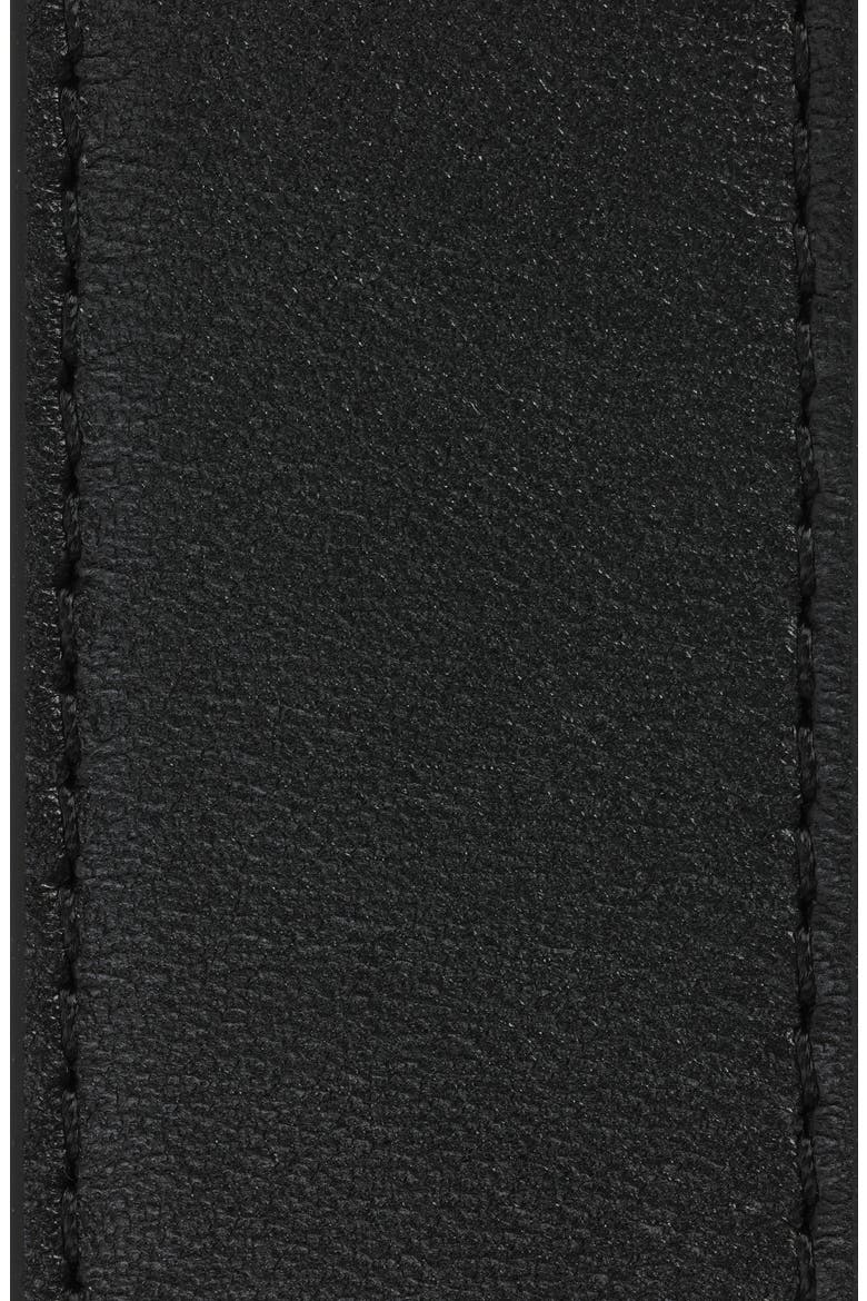 La Ceinture Bambino Leather Belt, Alternate, color, BLACK/ SILVER
