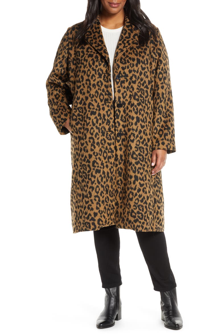 Leopard Print Coat, Main, color, LEOPARD