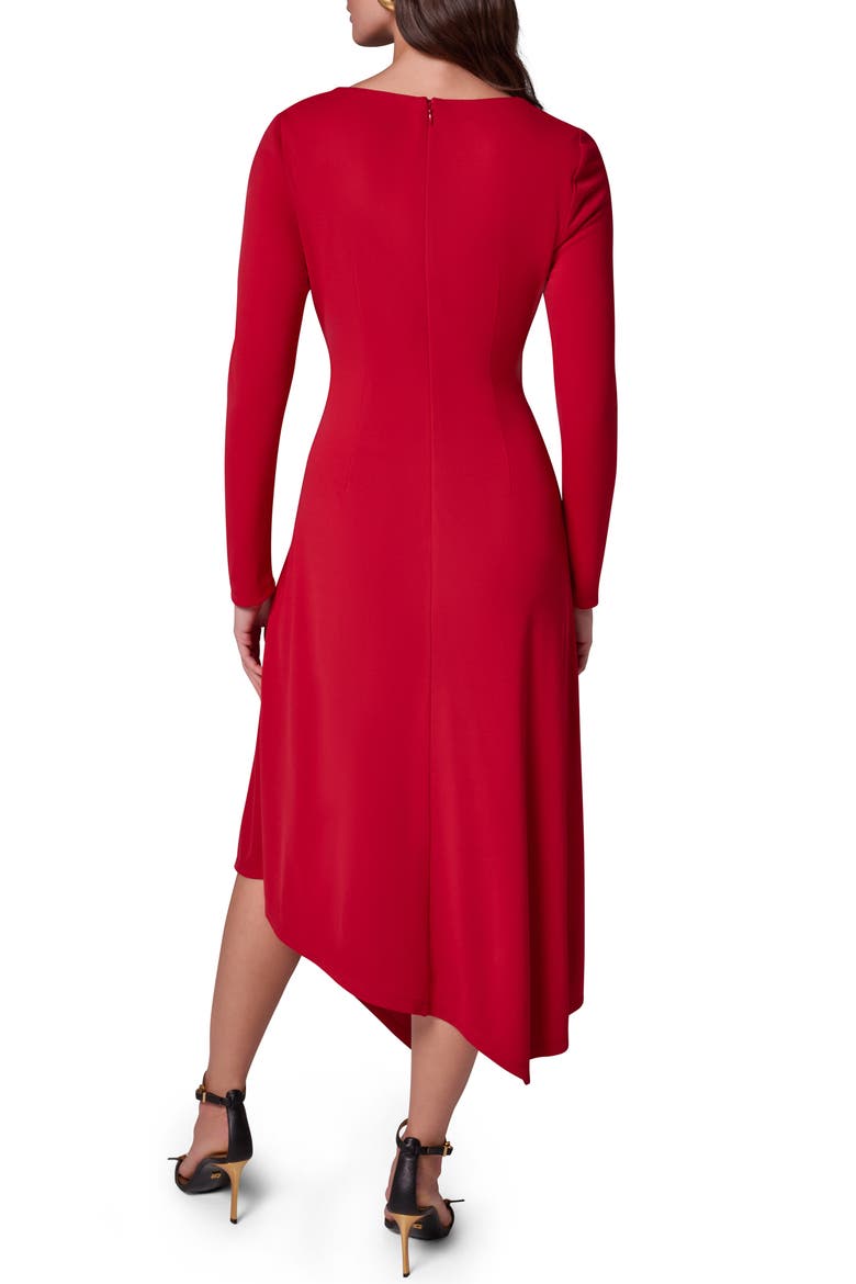 Long Sleeve Asymmetric Dress, Alternate, color, RED