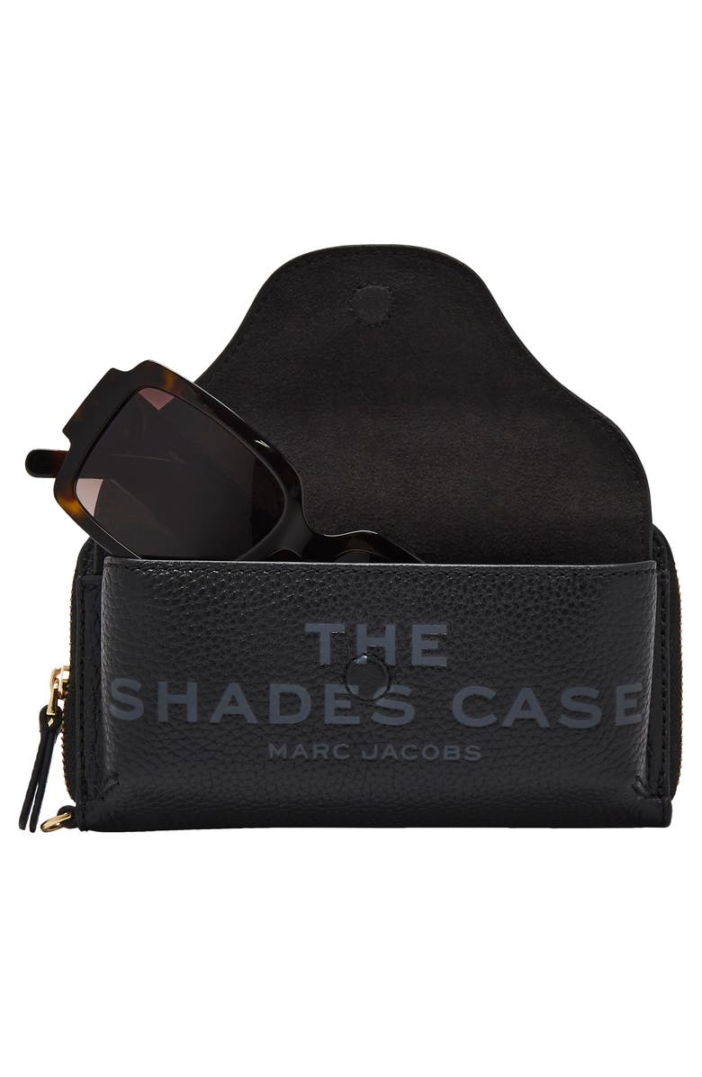 Marc Jacobs The Shades Leather Sunglasses Wristlet, Alternate, color, Black