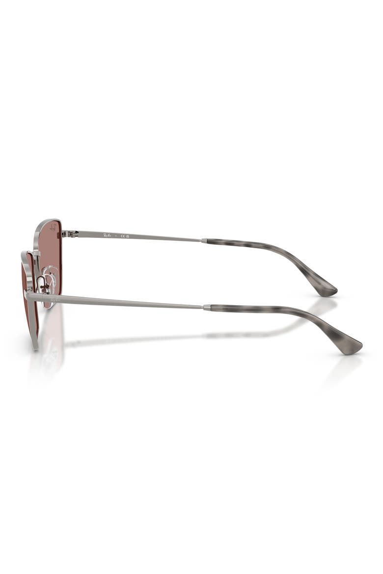 53mm Irregular Sunglasses, Alternate, color, GUNMETAL / LIGHT BROWN