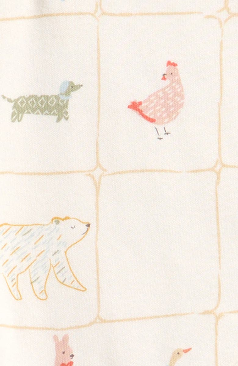 Pehr Henley Organic Cotton Bodysuit, Alternate, color, Animal Shuffle