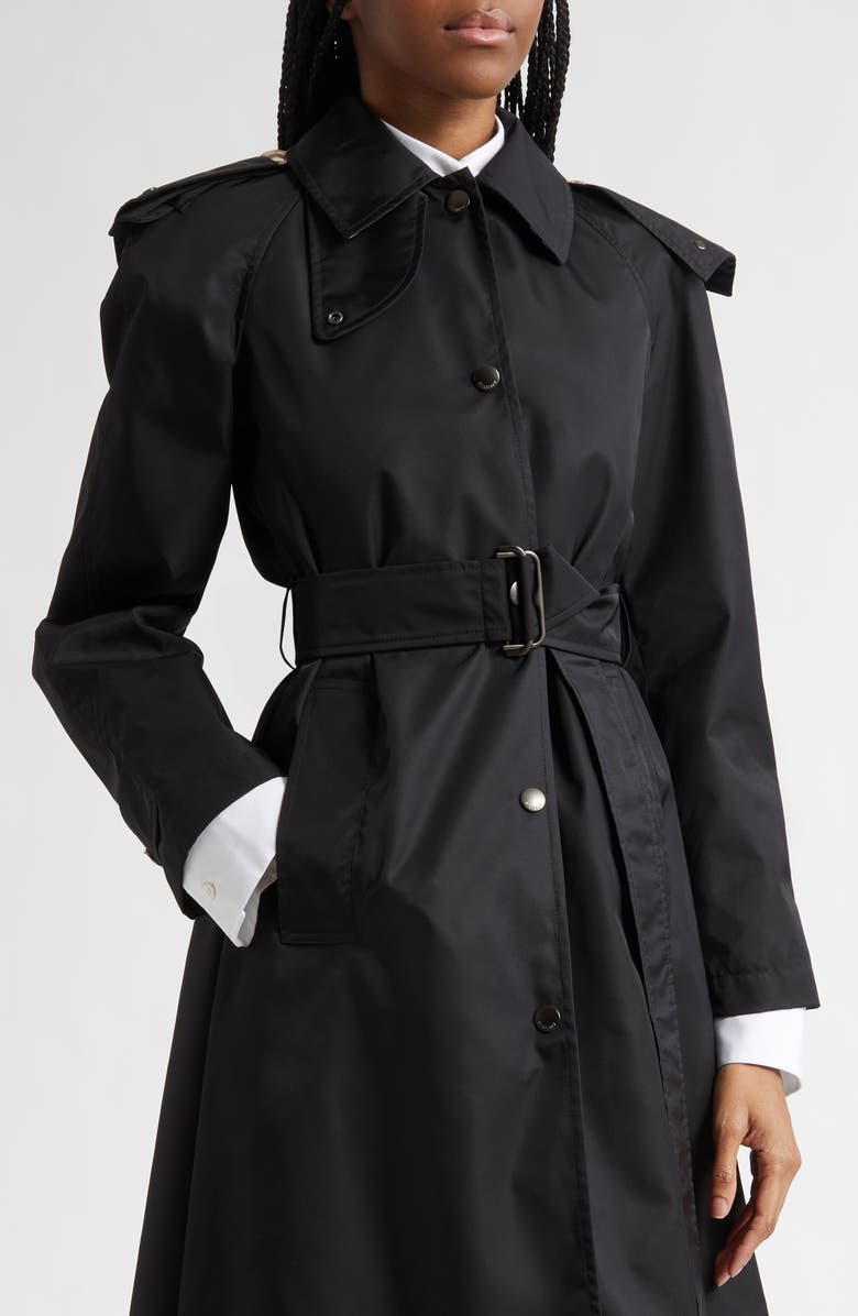 Burberry Tilley Trench Coat with Removable Hood, Alternate, color, Black