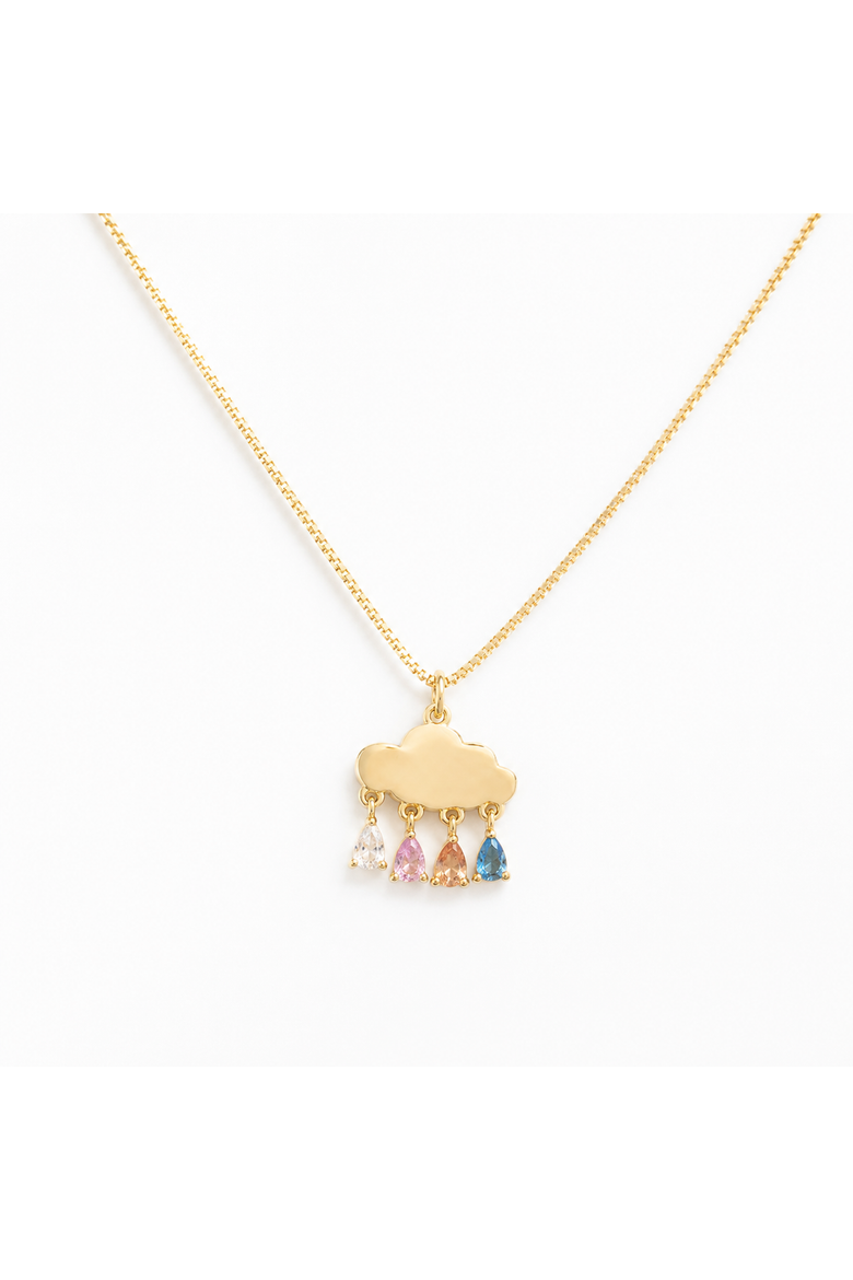 Rainbow After The Storm Necklace, Main, color, Gold